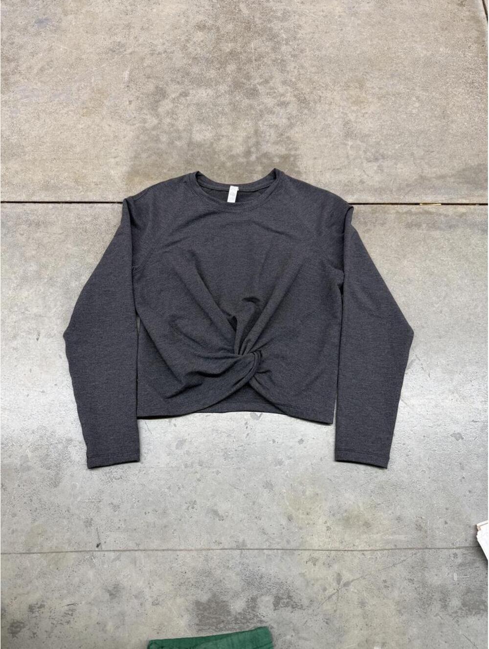 lululemon tuck and gather dark grey pullover size 4 WOMENS